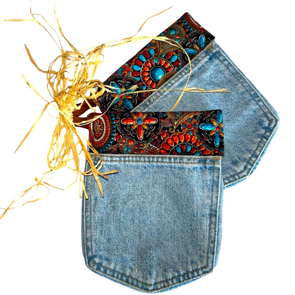 Denim and Paisley Custom Potholders